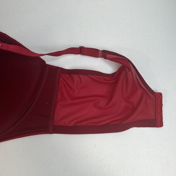 Torrid 46DDD Bra Dream Wire Free Boost Push Up Padded Rhinestone Red Lace - Picture 11 of 16